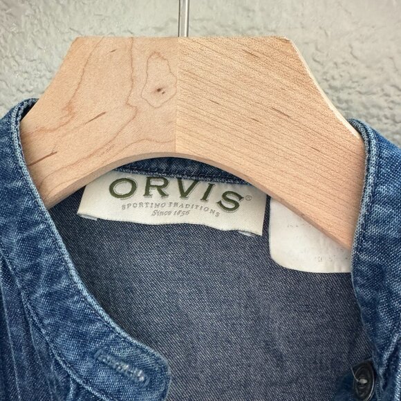 Vintage Orvis Denim Long Sleeve Midi Dress Size Medium - Picture 7 of 9